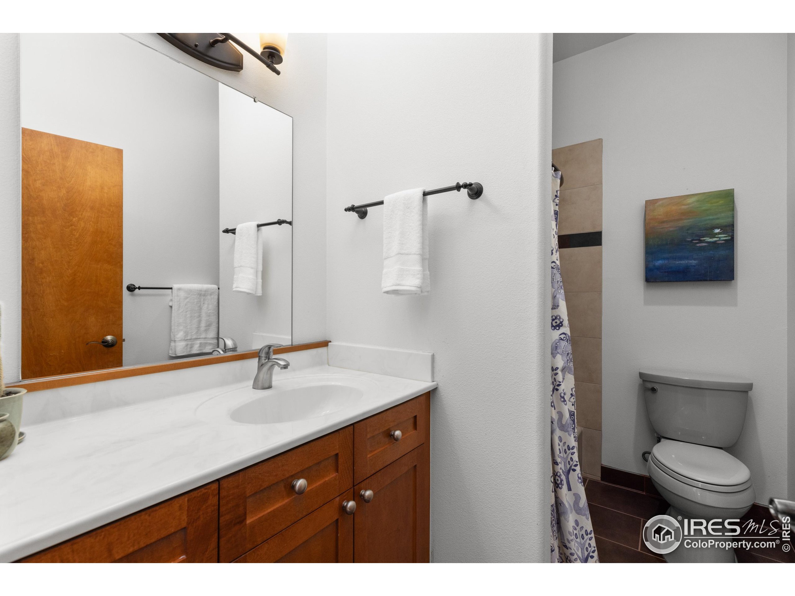 108 Lone Star Road Lyons, CO 80540 - Photo 18 of 38 a bathroom with a sink a toilet and mirror