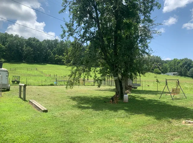a view of an outdoor space and deck