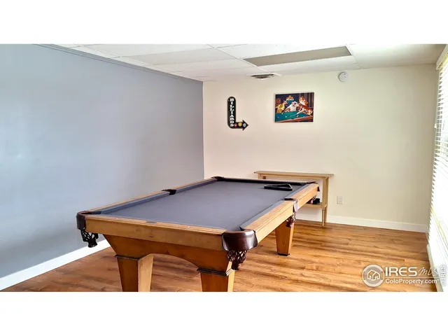 a room with pool table
