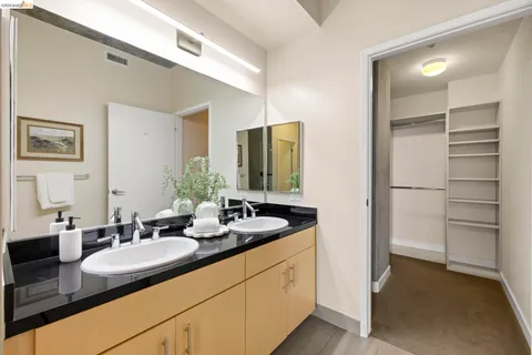 a bathroom with a sink double vanity