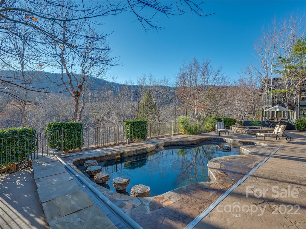 538 Chestertown Drive Mill Spring, NC 28756 - Photo 42 of 46 a view of a backyard with a tub and couches chairs