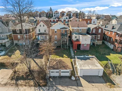 an aerial view of multiple house
