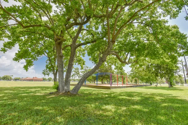 a huge green field with lots of trees