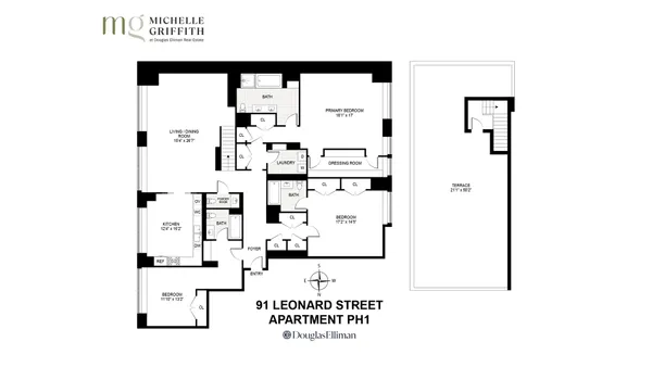 $9,500,000 | 91 Leonard Street, Unit PH1 | TriBeCa