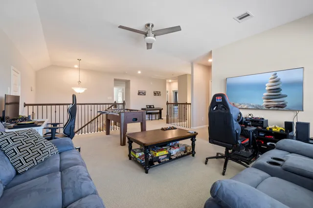 a living room with furniture