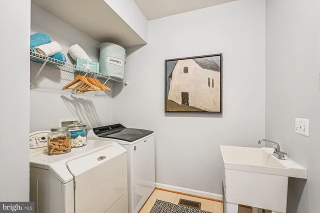 a view of a room with racks on the wall