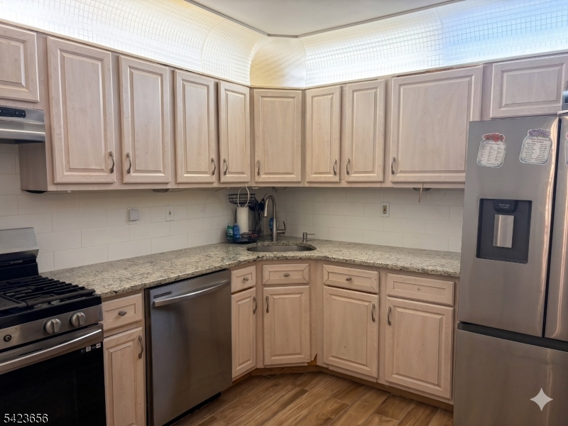28 Rutgers Drive Newark, NJ 07103 - Photo 7 of 22 a kitchen with stainless steel appliances granite countertop a stove a sink and a refrigerator