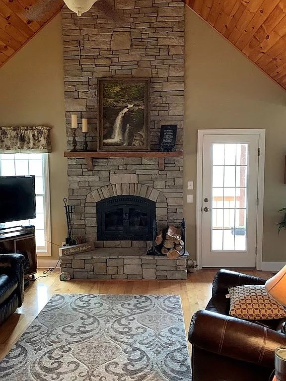 3685 South Hyde Road Springfield, TN 37172 - Photo 8 of 26 a living room with furniture a flat screen tv and a fireplace