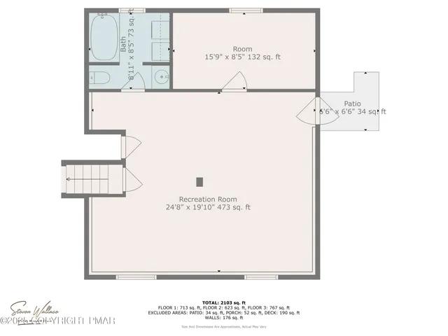 a picture of a room with a white wall and a large window