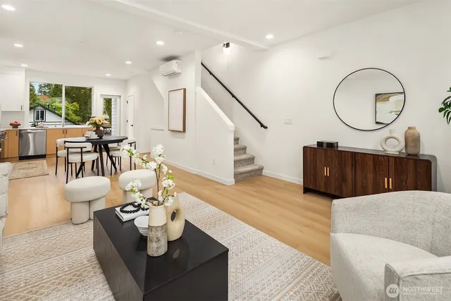 a living room with furniture