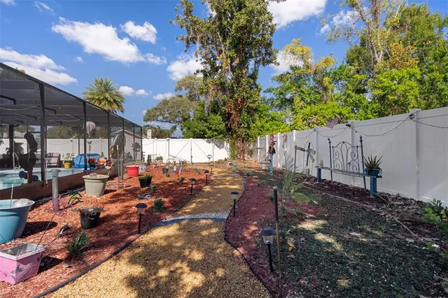 a view of a backyard