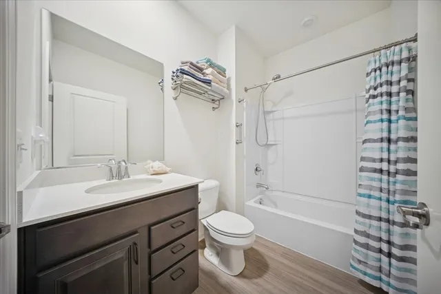 a workspace with furniture and a window