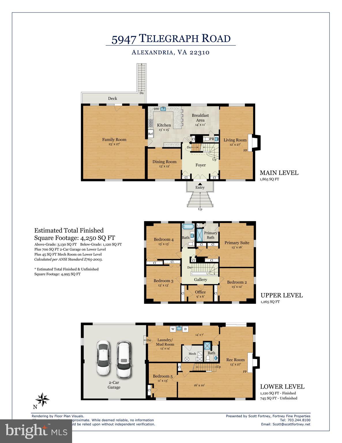5947 Telegraph Road Alexandria, VA 22310 - Photo 57 of 57 Floor Plan-All 3 Levels