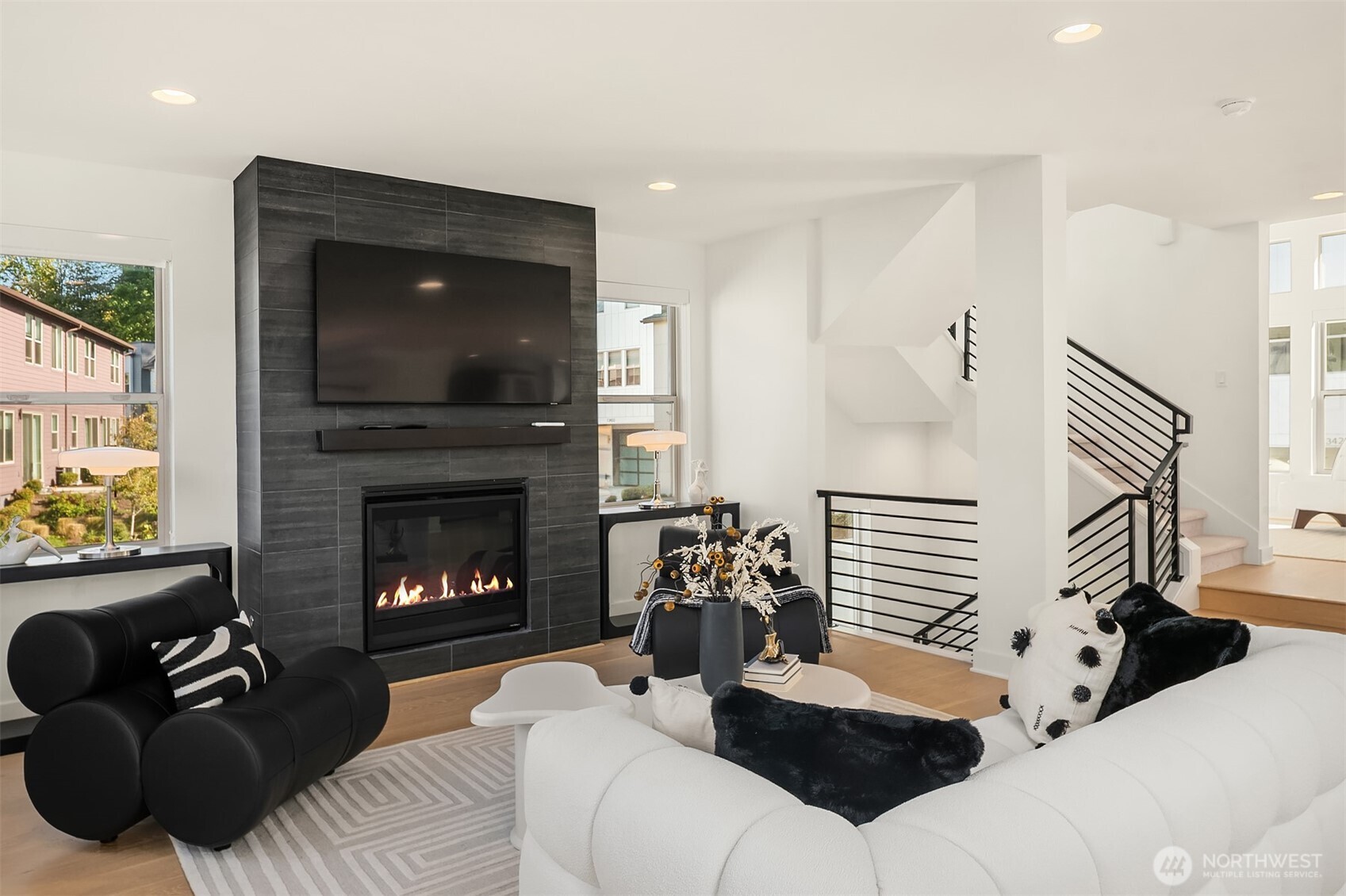 13368 Southeast 68th Place Newcastle, WA 98059 - Photo 13 of 28 a living room with furniture and a fireplace