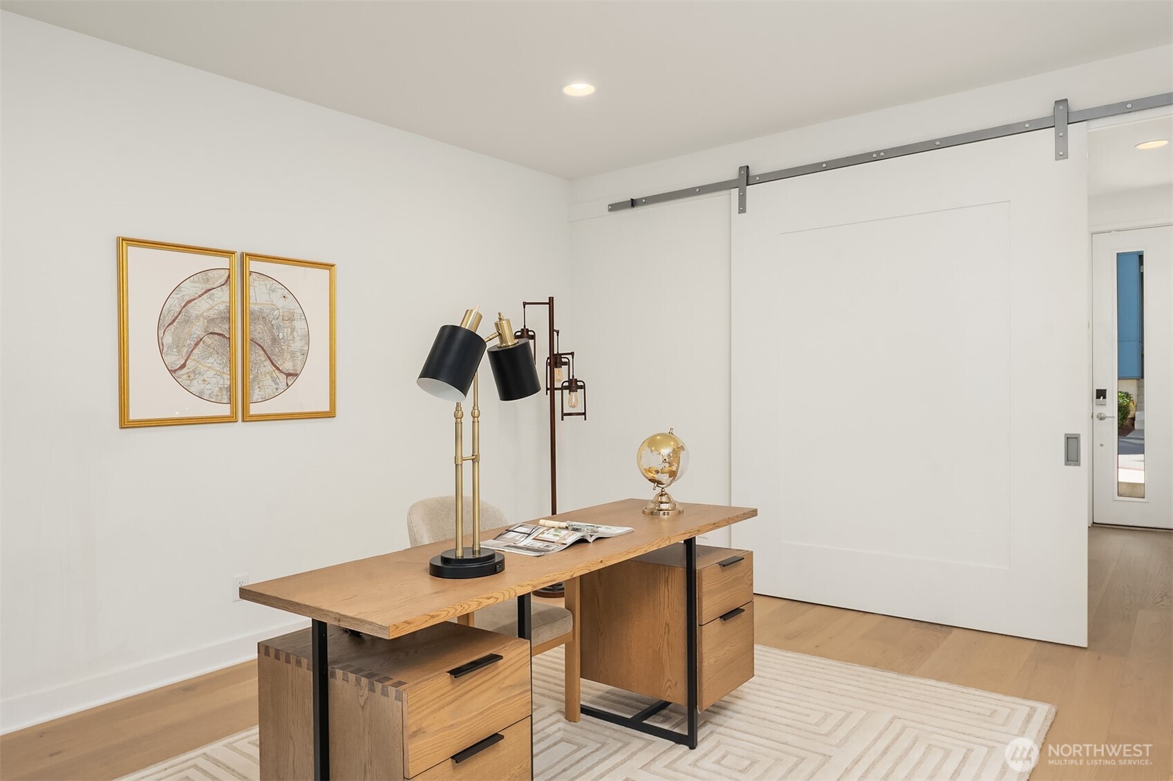 13368 Southeast 68th Place Newcastle, WA 98059 - Photo 16 of 28 a view of a workspace with furniture and wooden floor