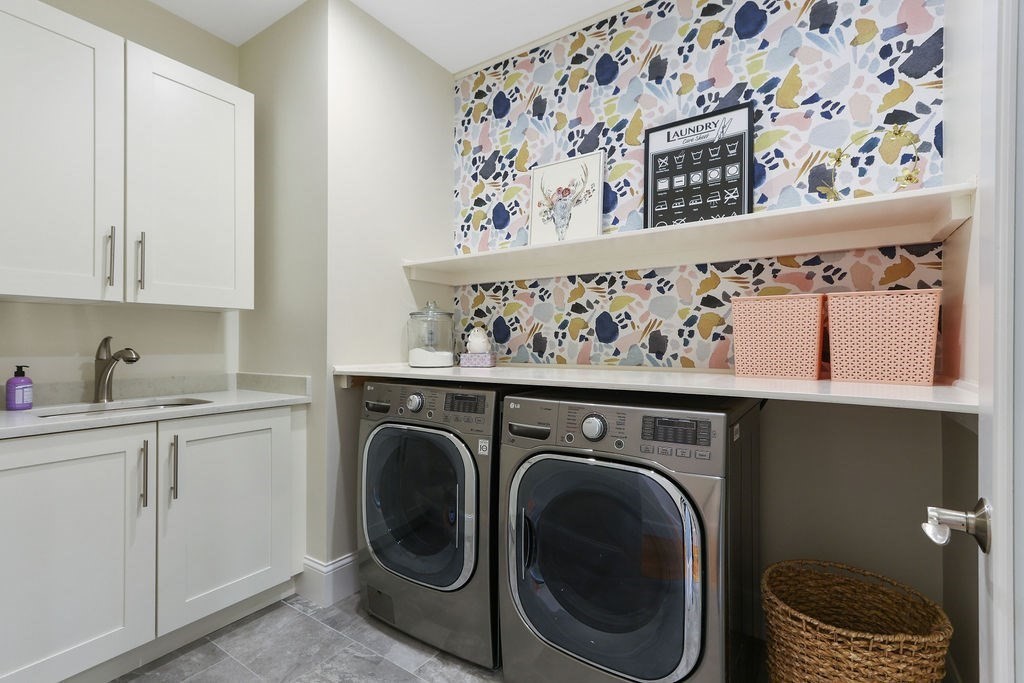5 Sharpe Road Newton, MA 02459 - Photo 22 of 41 a utility room with dryer and washer