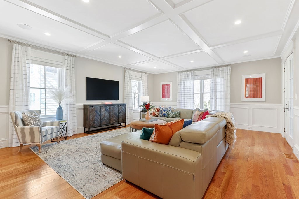 5 Sharpe Road Newton, MA 02459 - Photo 7 of 41 a living room with furniture and a flat screen tv