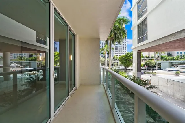 a view of balcony with a potted plant