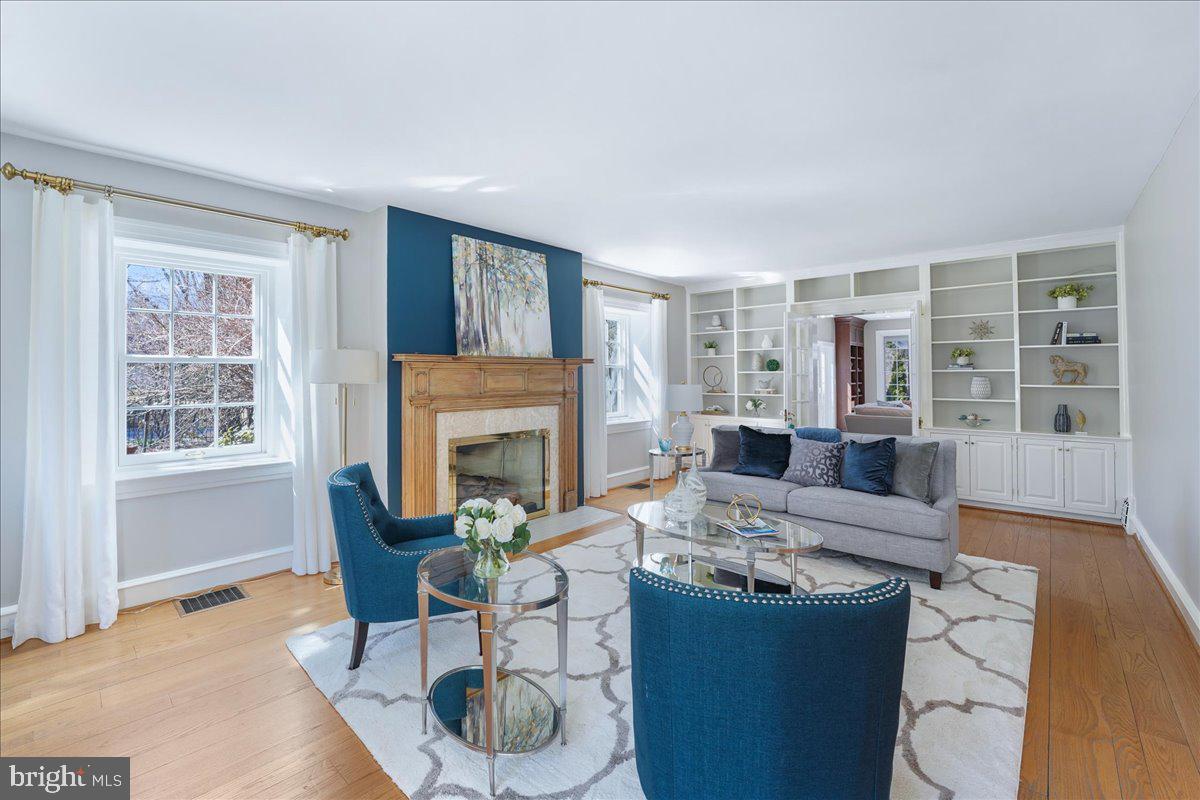 101 East Brookhaven Road Wallingford, PA 19086 - Photo 9 of 67 Formal Living Room with Custom Built-ins