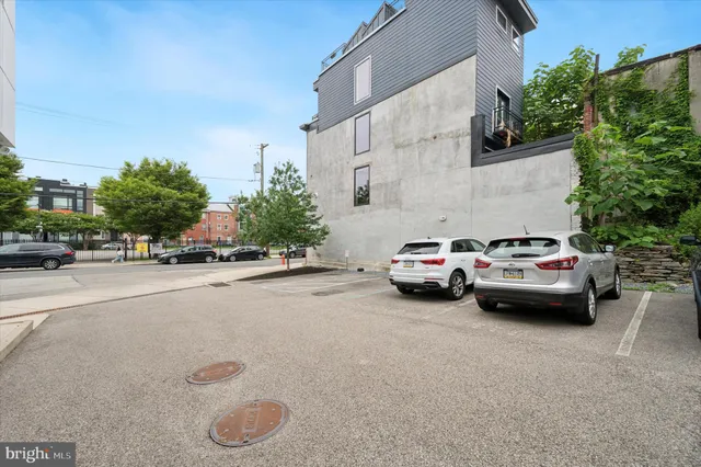 a car parked on the side of a street