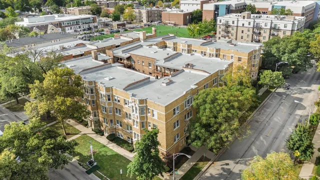 a view of a city with tall buildings