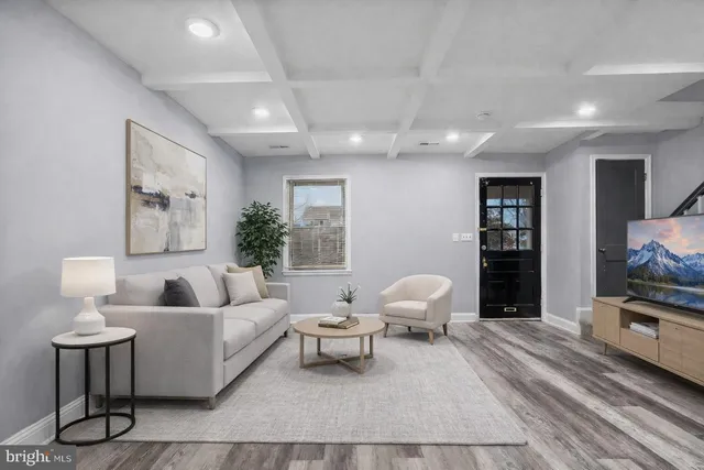 a living room with furniture and a couch