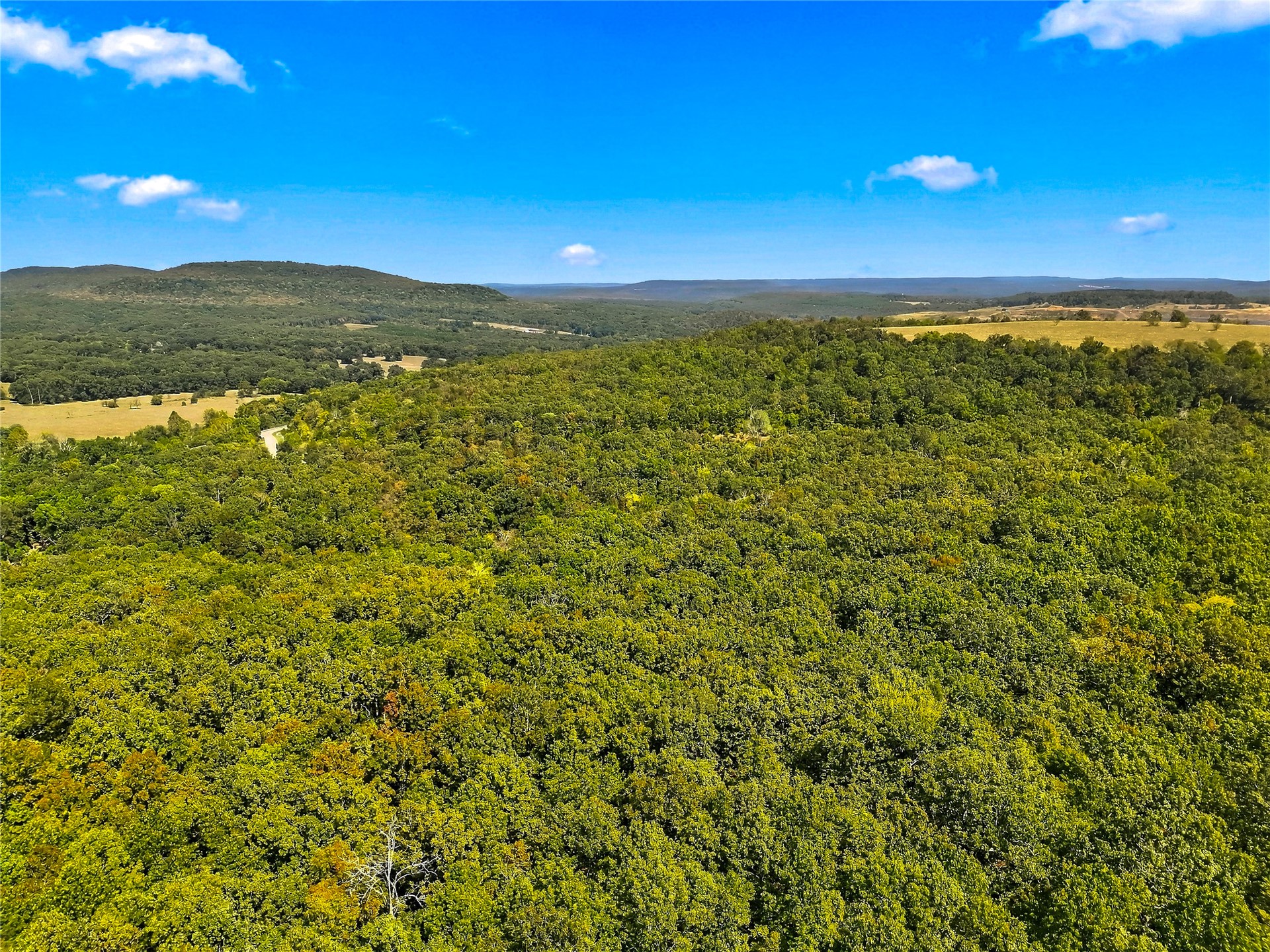 90333 South 4697 Road Stilwell, OK 74960 - Photo 21 of 26 Expansive tree-covered terrain with distant fields and hills under a clear sky