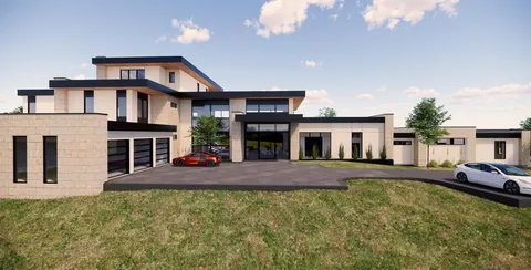 front view of a house with a yard