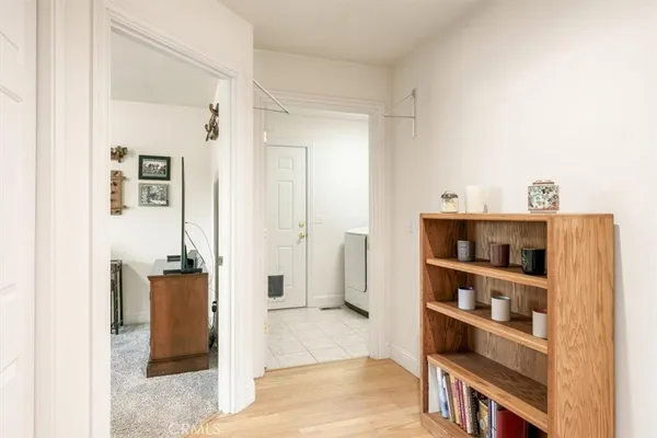 an outdoor space with furniture