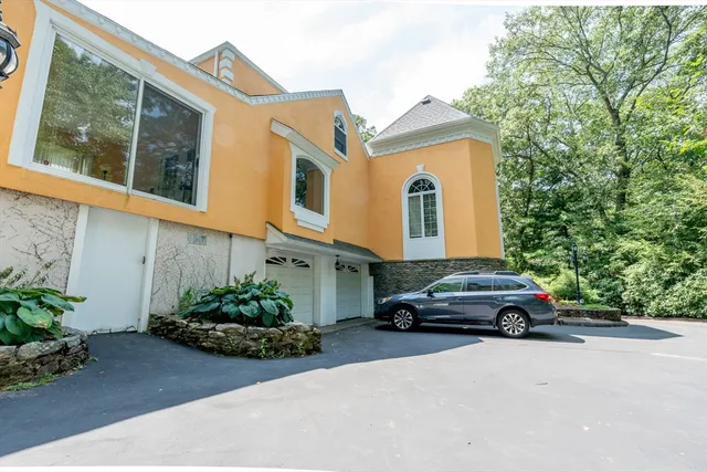 a view of a park with a slide