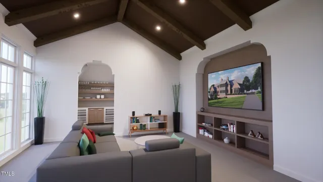 a bathroom with a bathtub and a sink