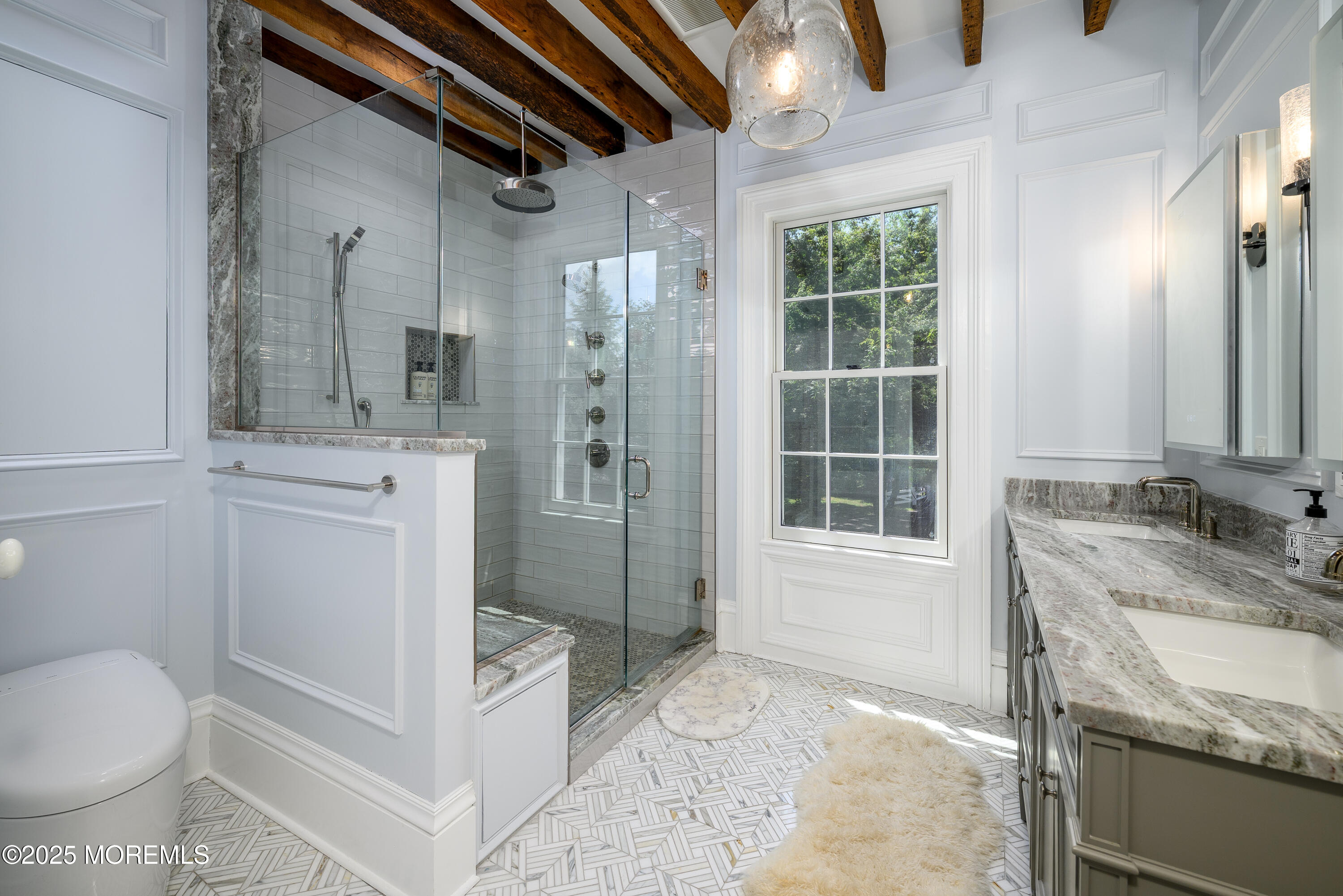 60 Conover Road Colts Neck, NJ 07722 - Photo 24 of 56 a bathroom with a granite countertop sink toilet and shower