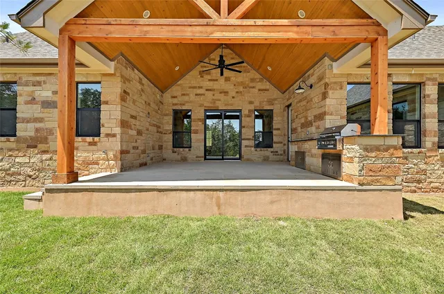 a view of a building with a street