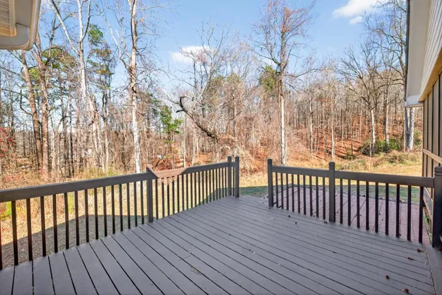 a view of a wooden roof deck
