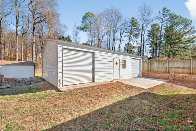 a backyard of a house