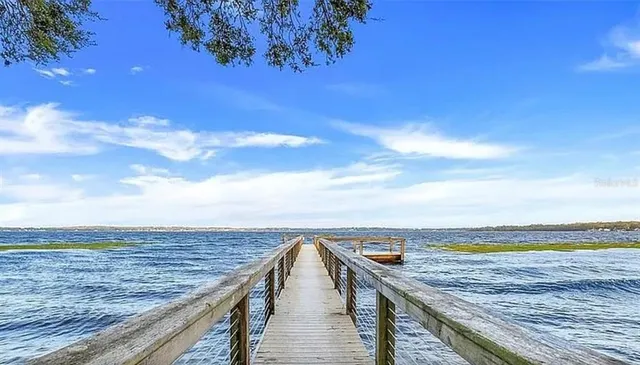 a view of a park with swings
