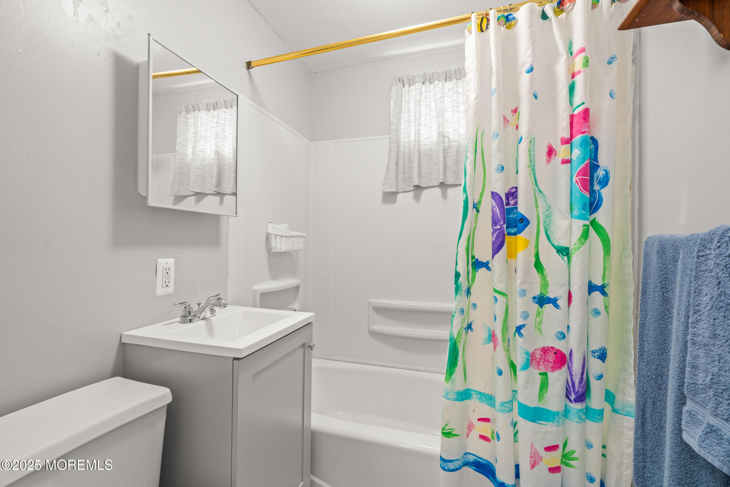 110 Mt Tabor Way Ocean Grove, NJ 07756 - Photo 21 of 71 a bathroom with a sink a toilet and shower curtain