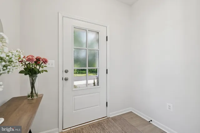 a view of a room with a potted plant