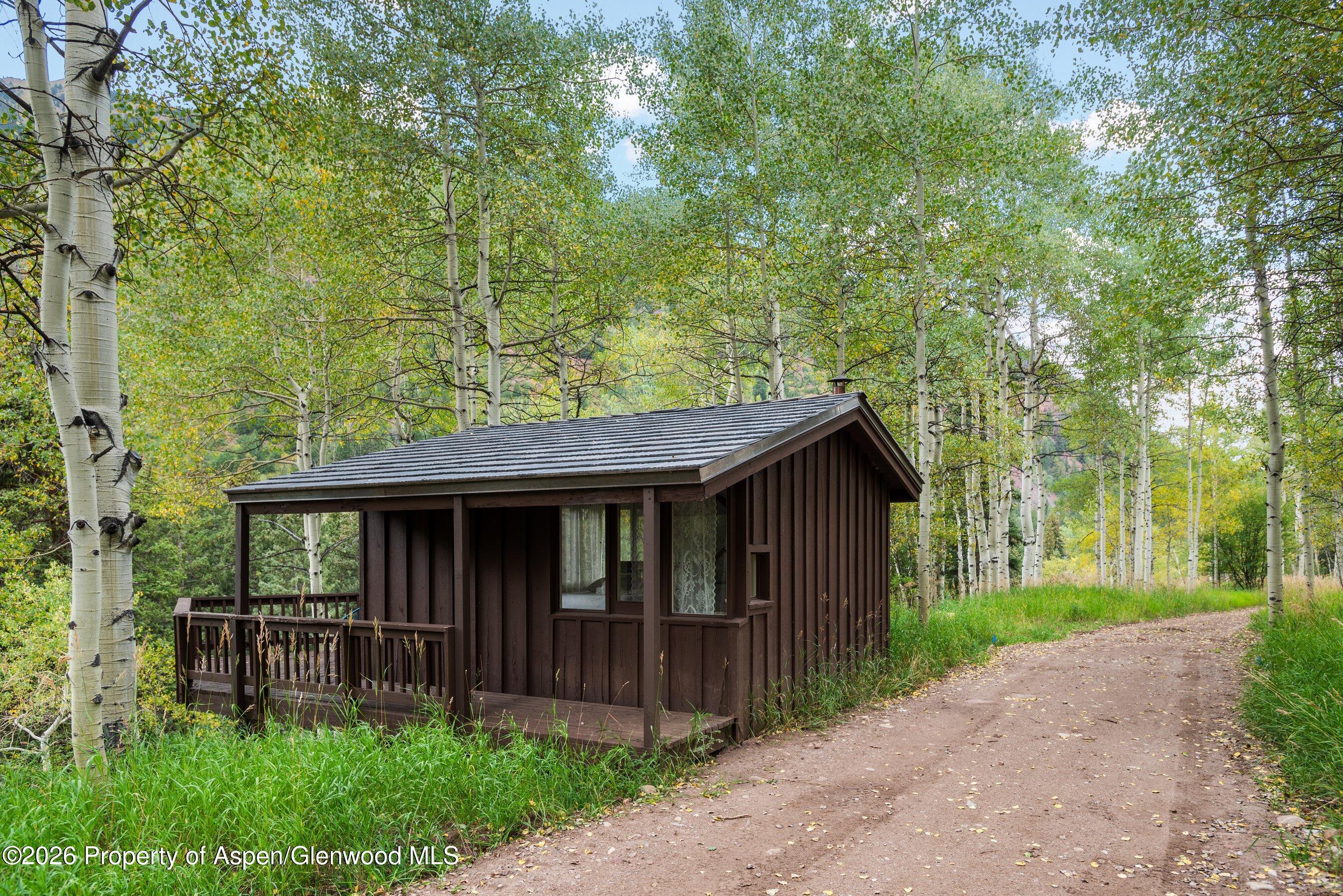 5387 Castle Creek Road Aspen, CO 81612 - Photo 15 of 20 a view of brick house with a yard plants and large tree