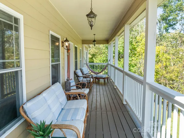 a table and chairs in a patio
