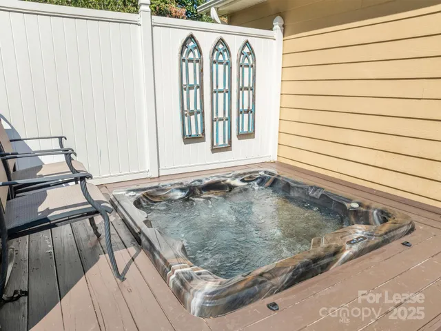a outdoor living space with furniture and a window
