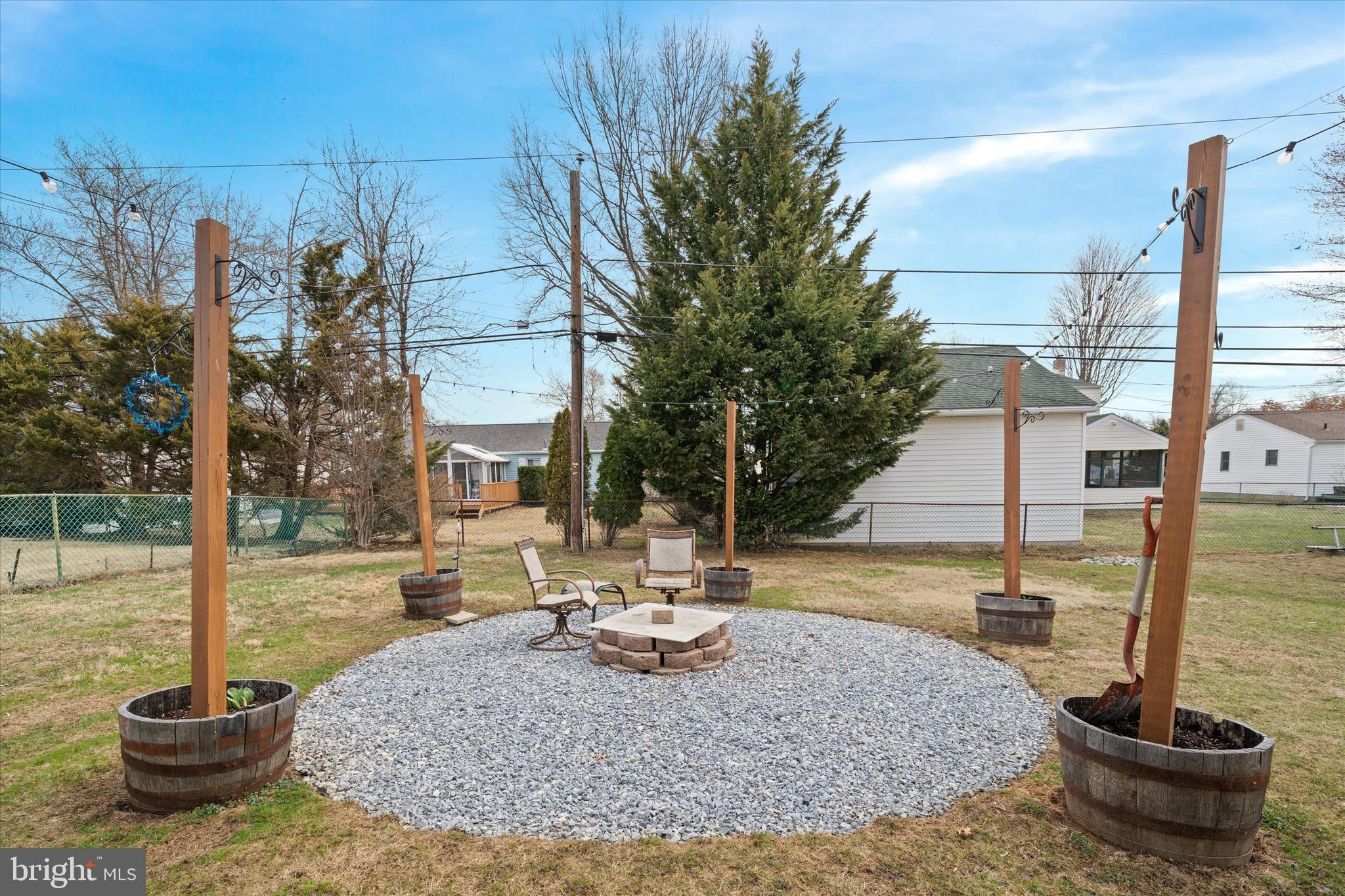 1331 Cherry Tree Road Aston, PA 19014 - Photo 33 of 40 a view of a patio with a table chairs and a fire pit