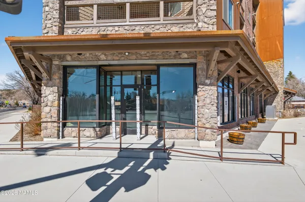 a view of a building entrance
