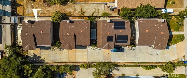 aerial view of a house with outdoor space