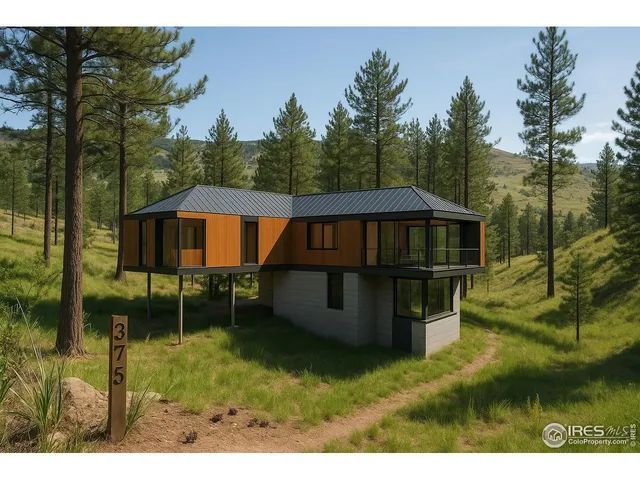 a backyard of a house with barbeque oven a garden and view of lake