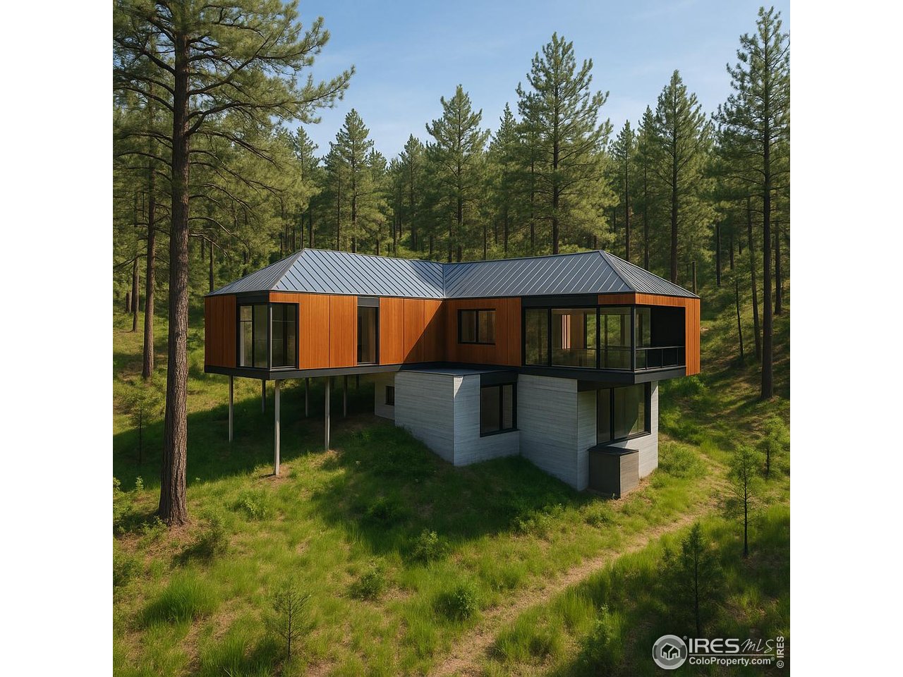 375 Arroyo Chico Boulder, CO 80302 - Photo 2 of 42 A vision taking shape-this rendering showcases the potential for a custom-designed home at 375 Arroyo Chico, nestled into the hillside with views, privacy, and direct trail access to Betasso Preserve.
