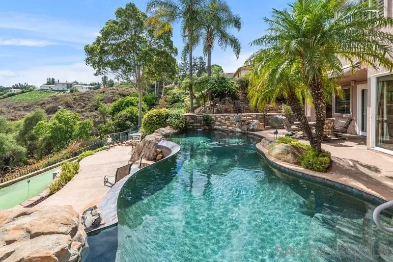 3674 Via Calabria Escondido, CA 92025 - Photo 42 of 49 a view of a swimming pool with a patio and a yard
