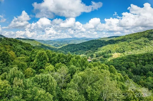 a view of a lake with houses in the back