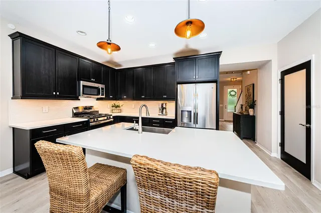 a workspace with furniture and window