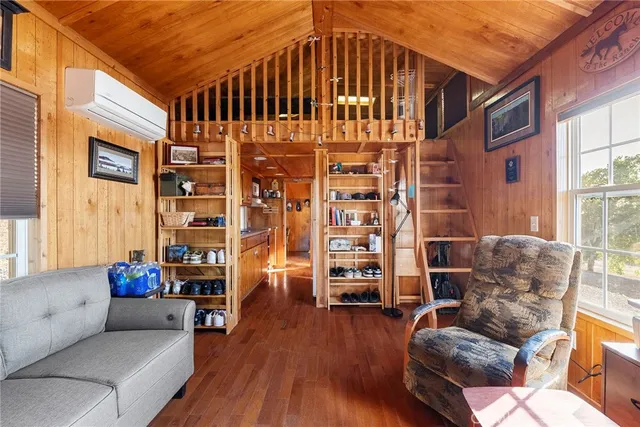 a view of a yard with an outdoor space